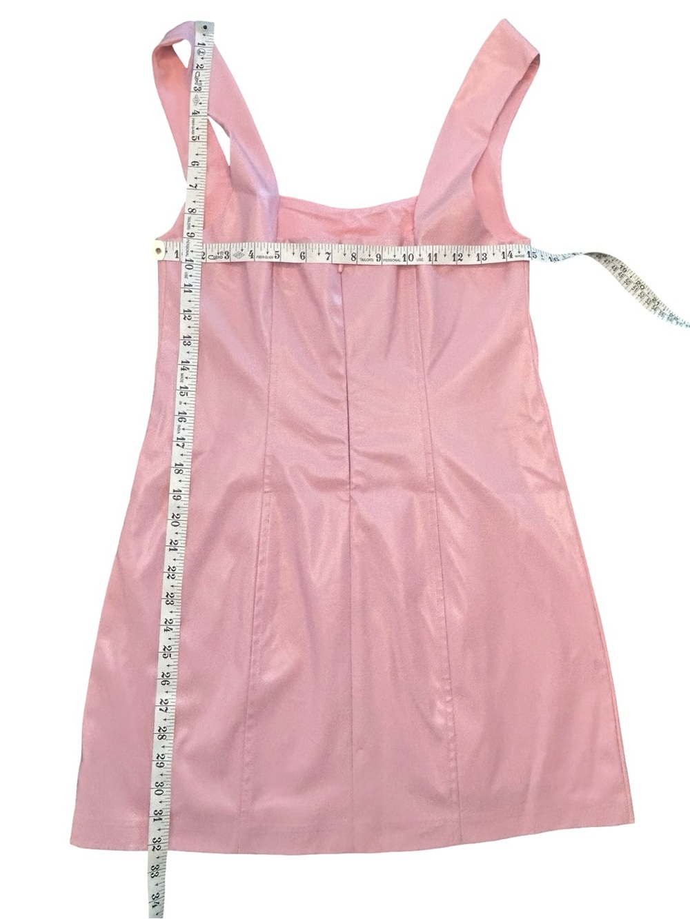 Show me your Mumu pink Barbiecore vegan leather Y2K 90s mini dress NWT MD - Picture 9 of 10
